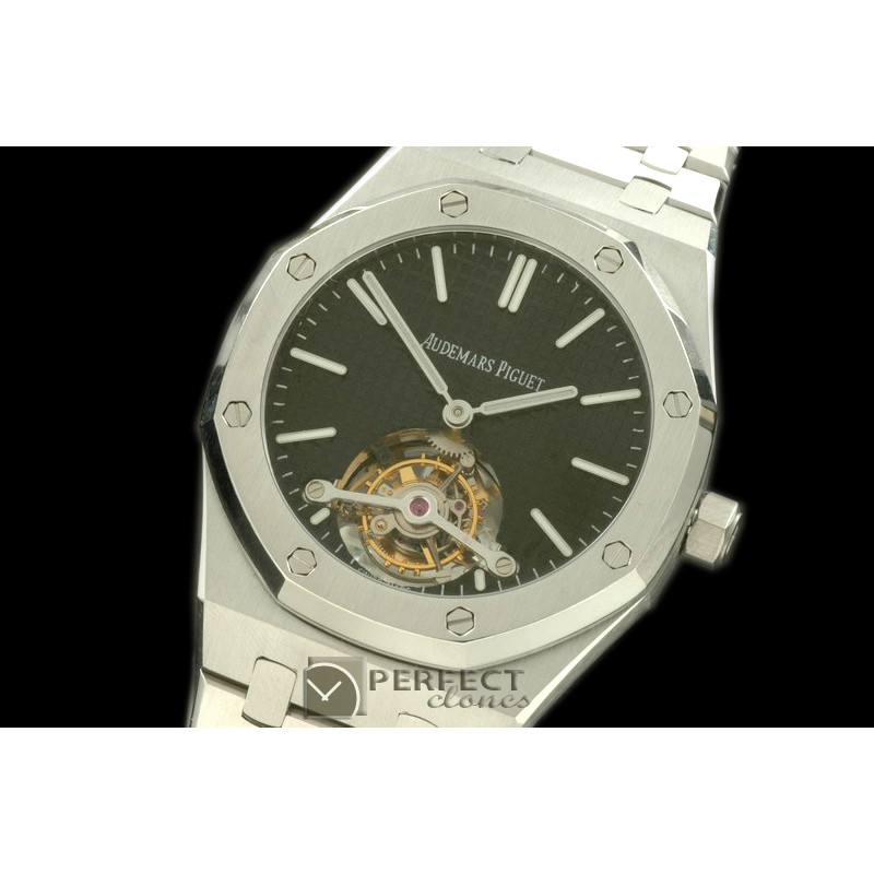 APROT10002 Royal Oak Tourbillon SS/SS Black Real Tourbillon
