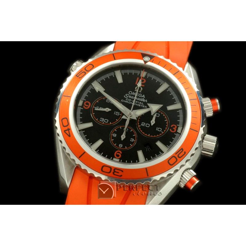 OMSE01024R Planet Ocean 45.5 Chrono SS/RU Black/Org 7750
