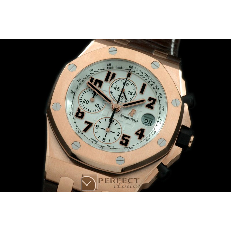 AAP00131 2014 Royal Oak Chrono 2647RG/LE White A-3126 Sec@12