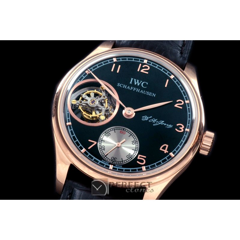 IWPTB00117 Portugese FA Jones Tourbillon RG/LE Black Tourbillo