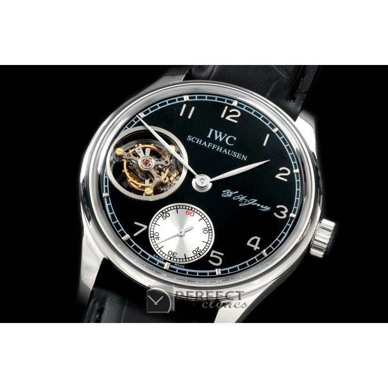 IWPTB00112 Portugese FA Jones Tourbillon SS/LE Black Tourbillo
