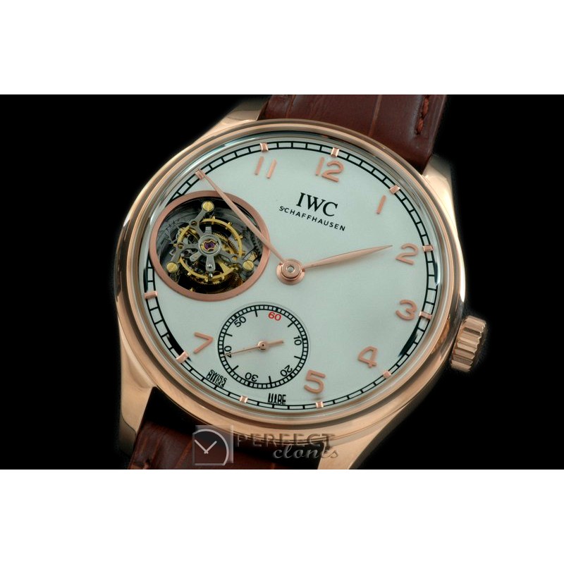 IWPTB00116 Portugese FA Jones Tourbillon RG/LE White Tourbillo