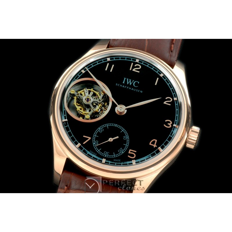 IWPTB00118 Portugese FA Jones Tourbillon RG/LE Black Tourbillo
