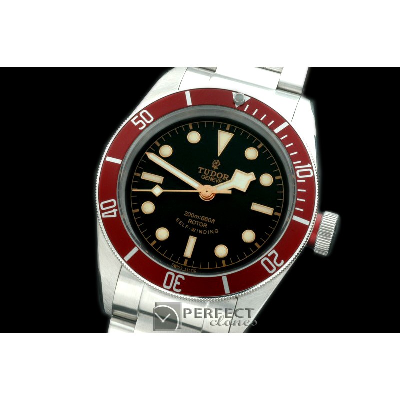 TU00111 Heritage Black Bay SS/SS Black/Red Asian 2813