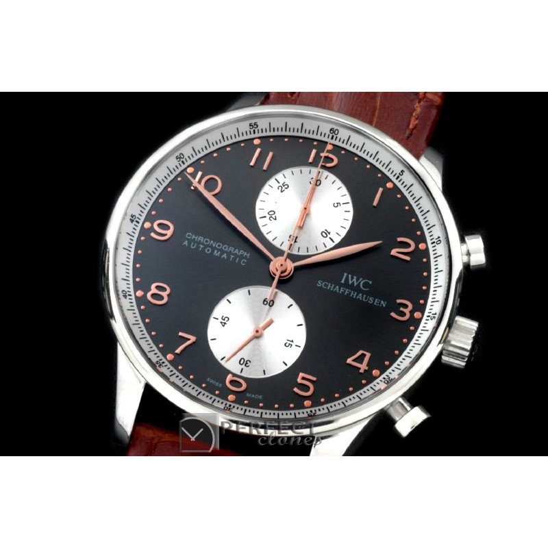 IWPG10007 Portuguese Chrono SS/LE Blk Grey/Wht A-775New Impr