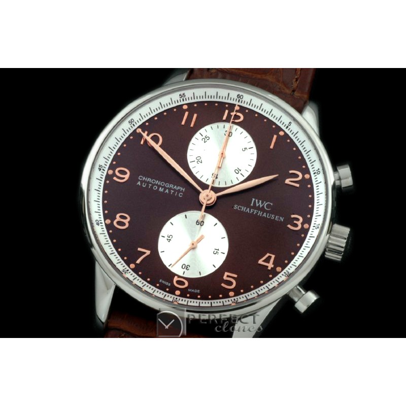 IWPG10009 Portuguese Chrono SS/LE Brown/Wht A-775New Improve