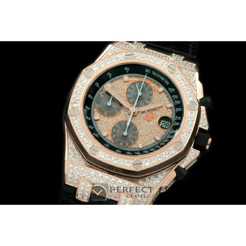 AAP10889 Royal Oak Chrono SS/LE Rose Gold Bling A-3126