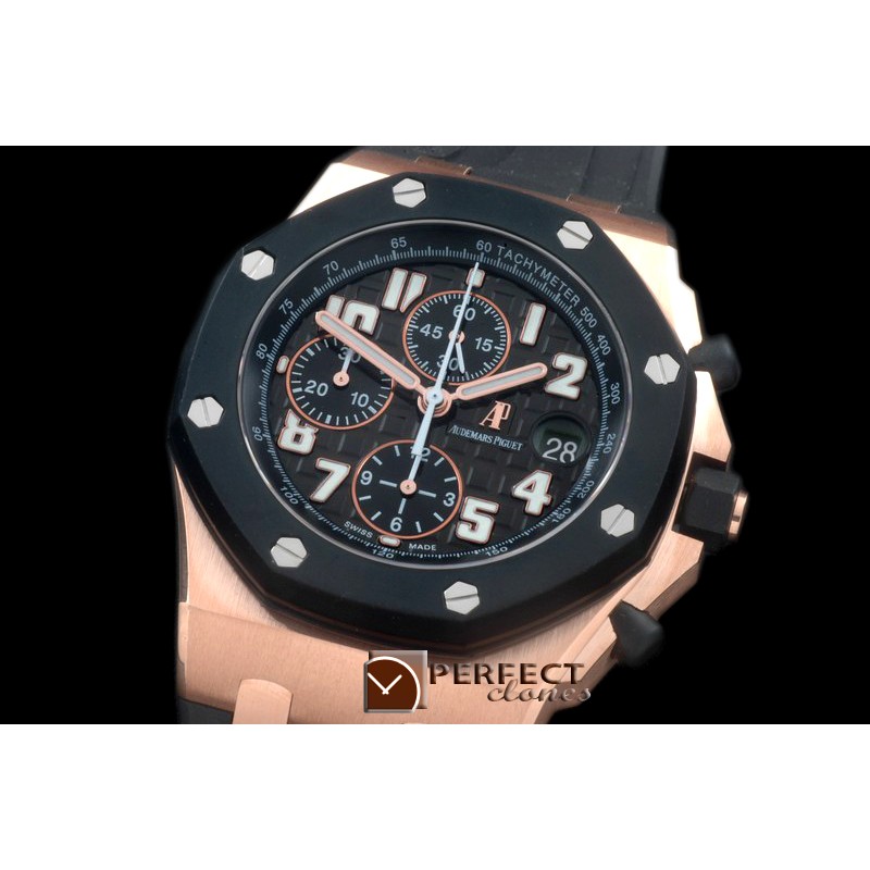 AAP10052 Royal Oak Chrono RG/RU Black A-3126