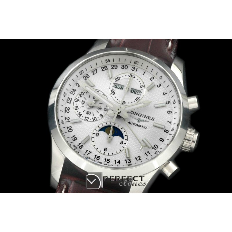 LG00101 Master Chrono/Calender SS/LE White Asia 7751