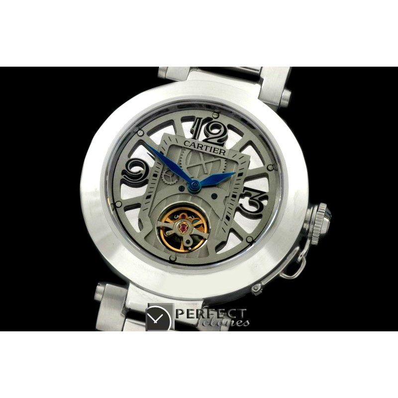 CARPS00101 Pasha Tourbillon 42mm SS/SS White Miyota 9015