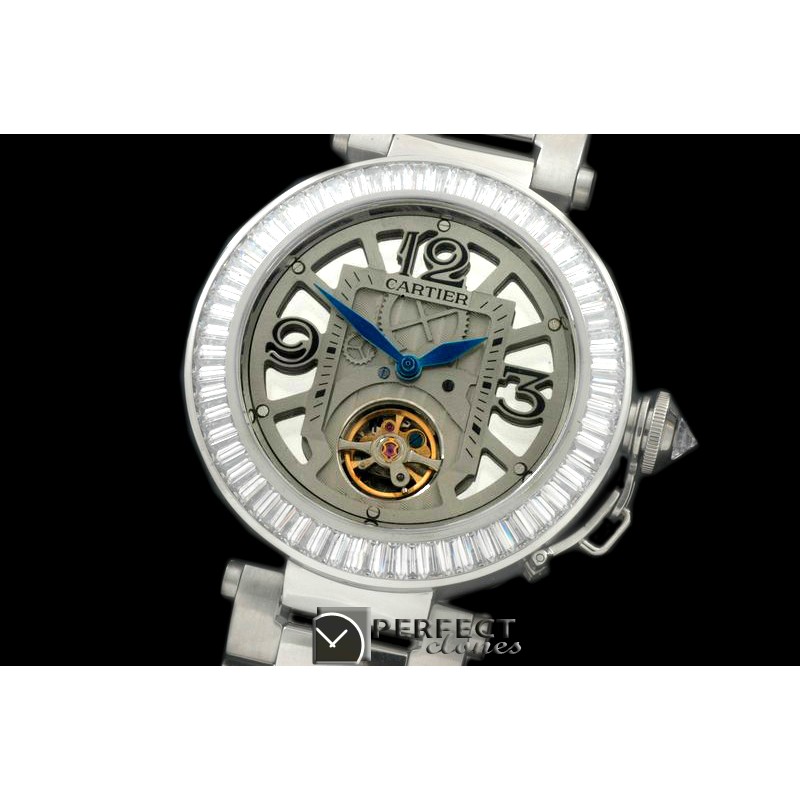 CARPS00102 Pasha Tourbillon 42mm SS/SS White Miyota 9015