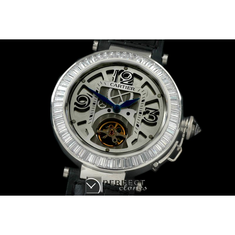 CARPS00102L Pasha Tourbillon 42mm SS/LE White Miyota 9015