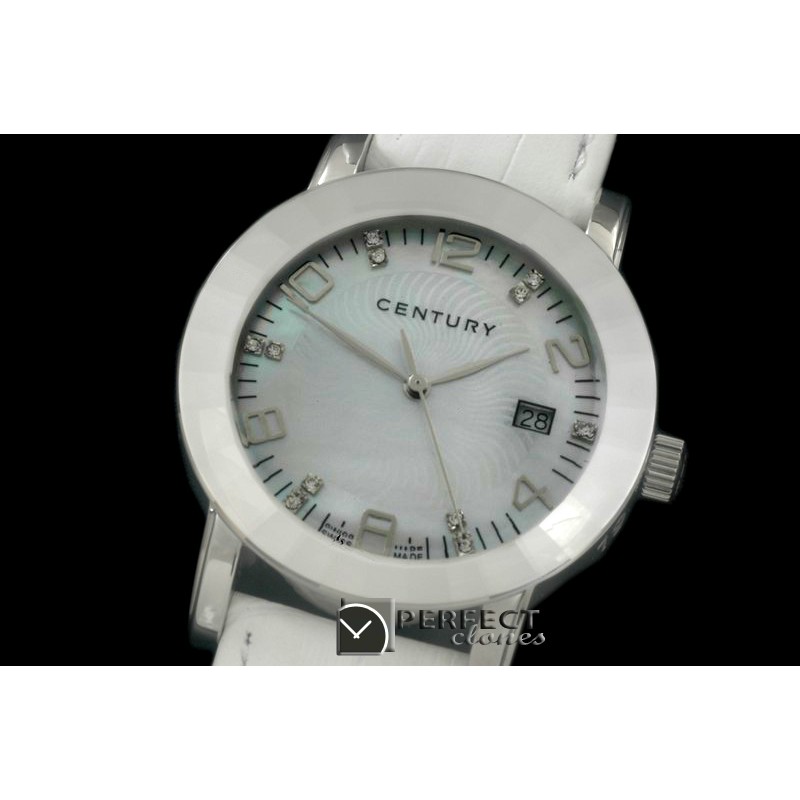 CE20001 Elegance Ladies SS/LE MOP White Swiss Quartz