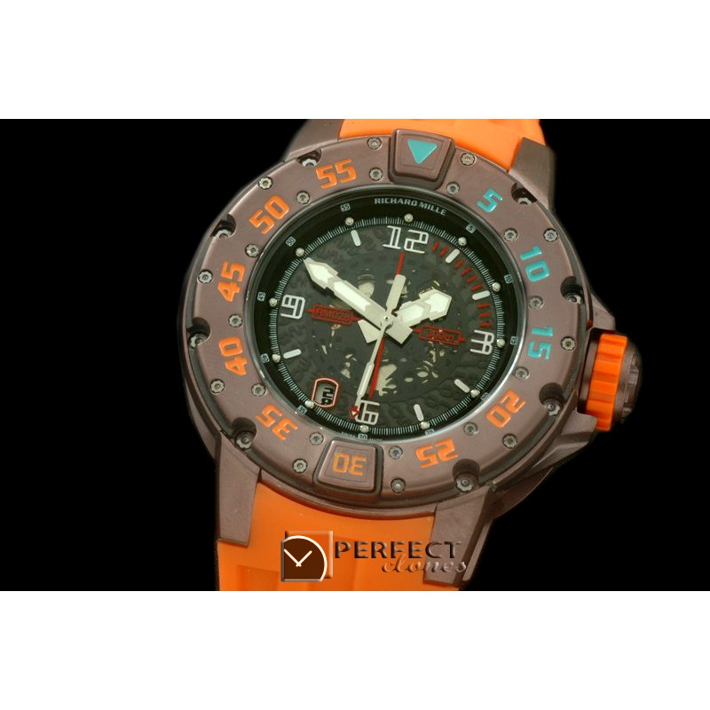 RM028-128 PVD Brown/RU Black Asian 7751 Decorated