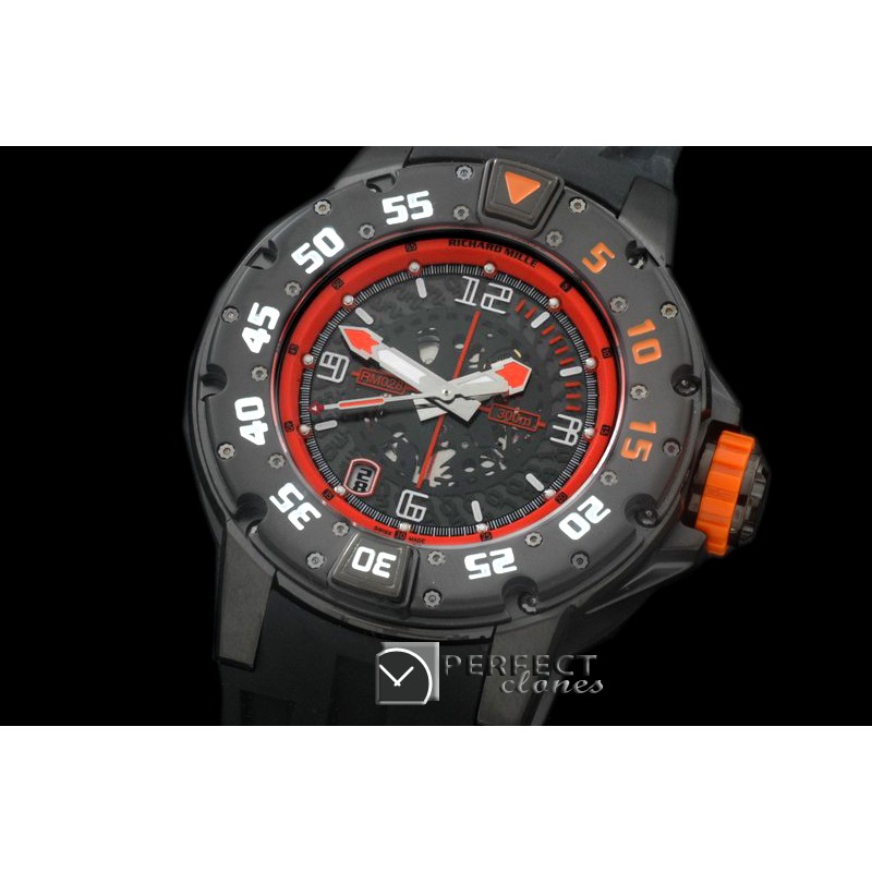 RM028-122 PVD Black/RU Black/Red Asian 7751 Decorated