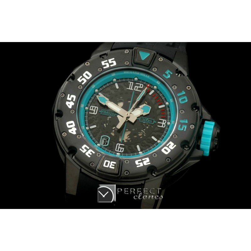 RM028-123 PVD Black/RU Black/Blue Asian 7751 Decorated