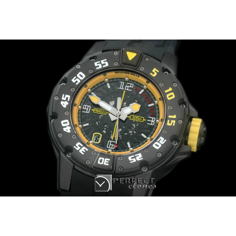 RM028-124 PVD Black/RU Black/Yellow Asian 7751 Decorated