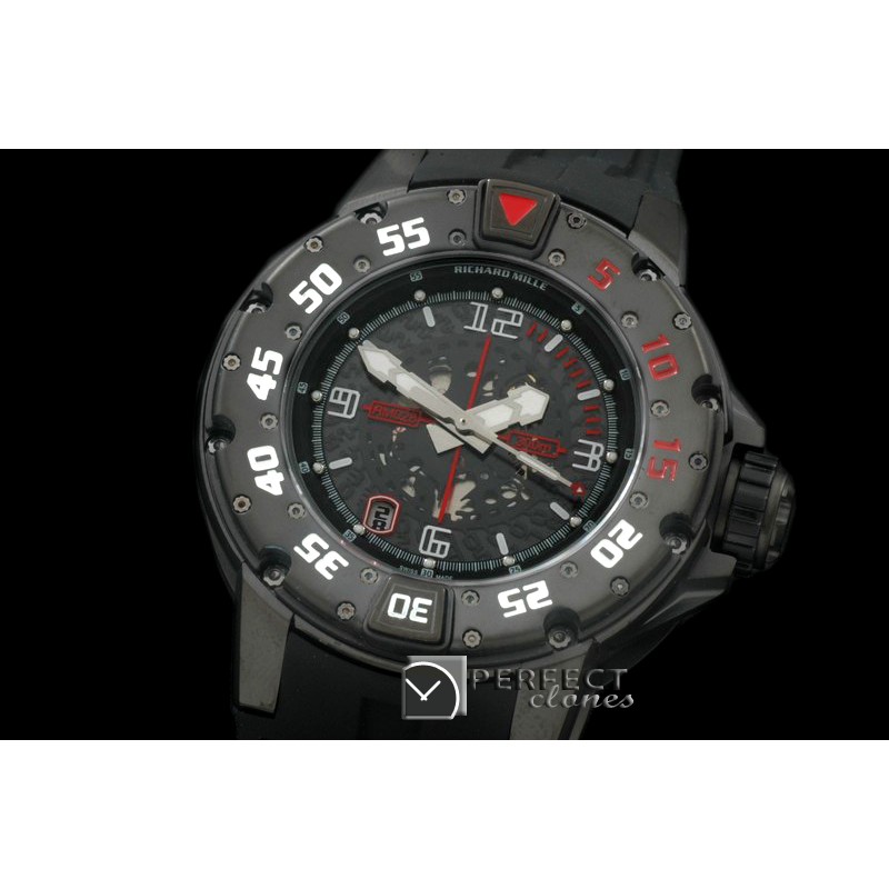 RM028-121 PVD Black/RU Black Asian 7751 Decorated