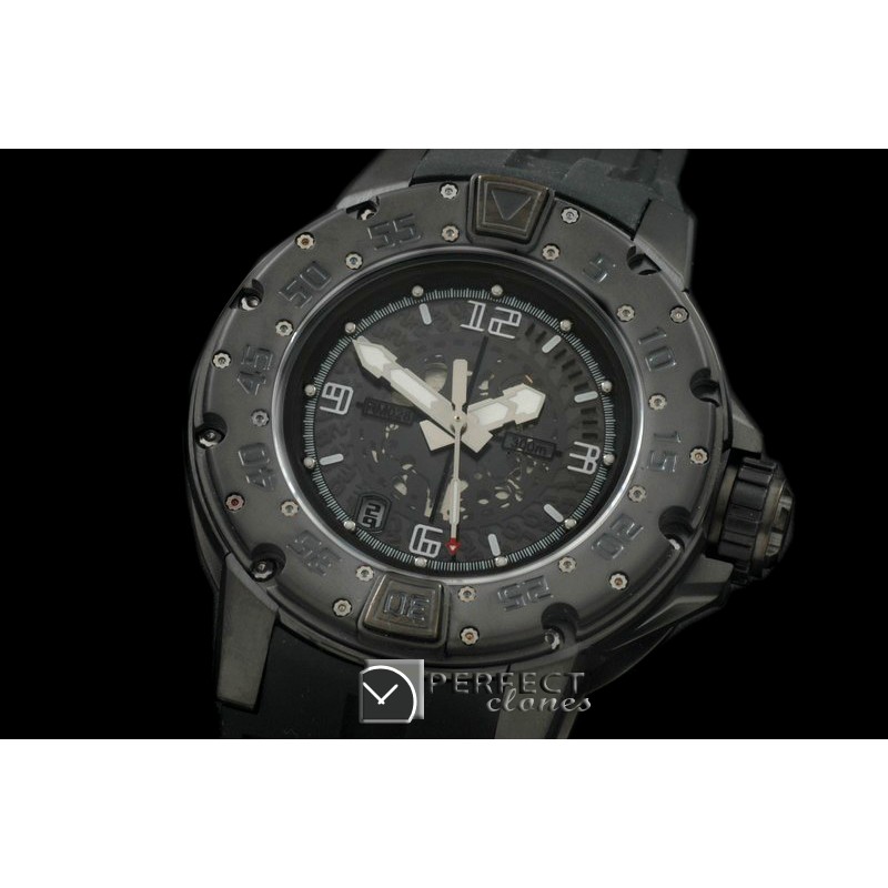 RM028-12PVD Black/RU Black Asian 7751 Decorated