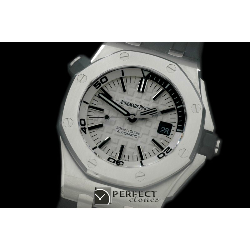 AP00032 Royal Oak Diver Auto SS/RU White A-2824/3120