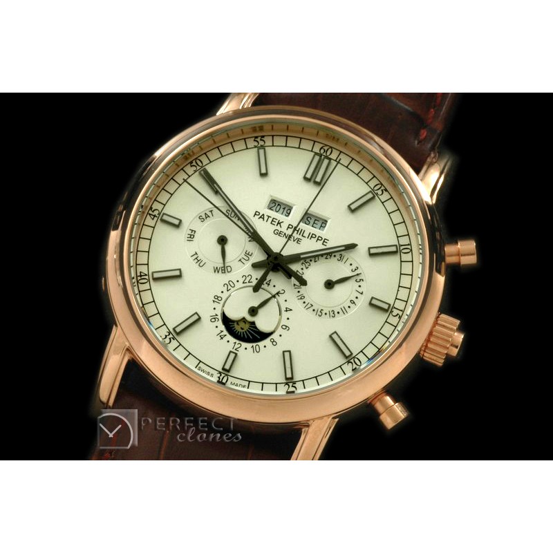 PPCC10018 Calendar Complications RG/LE White Sticks Asian 2813