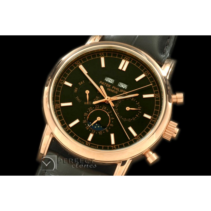 PPCC10019 Calendar Complications RG/LE Black Sticks Asian 2813