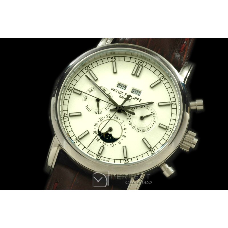 PPCC10013 Calendar Complications SS/LE White Sticks Asian 2813