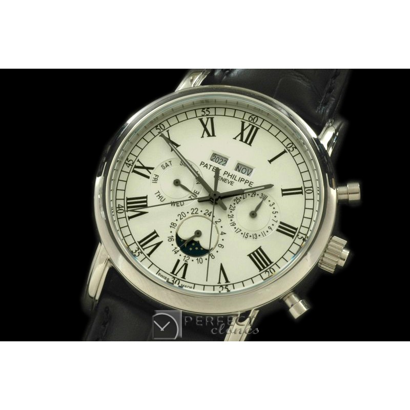 PPCC10011 Calendar Complications SS/LE White Roman Asian 2813