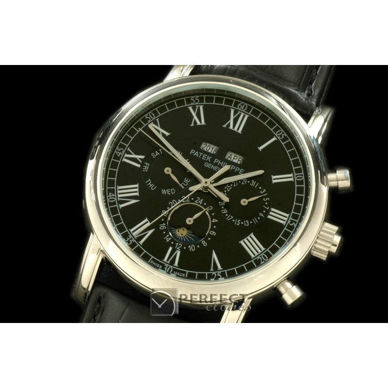 PPCC10012 Calendar Complications SS/LE Black Roman Asian 2813