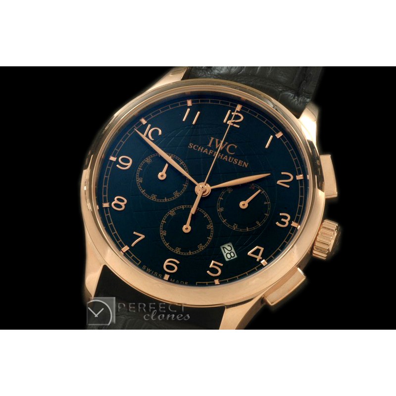 IWPG20008 Portuguese Grande Chrono RG/LE Black Jap OS20