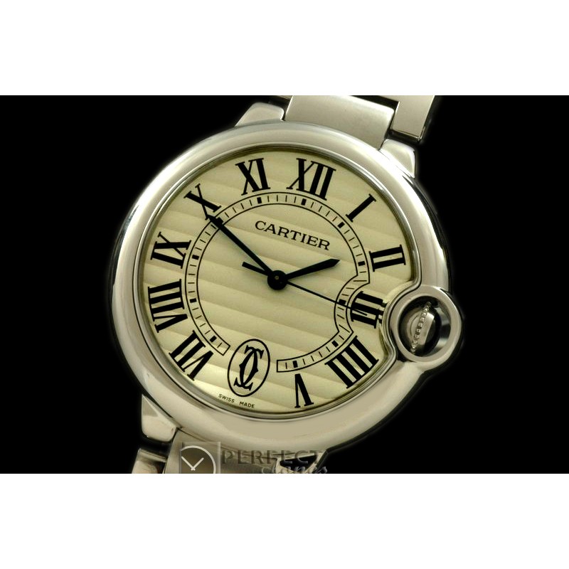 CARBA00039 Ballon De Cartier Mid SS/SS White Swiss Eta 2671