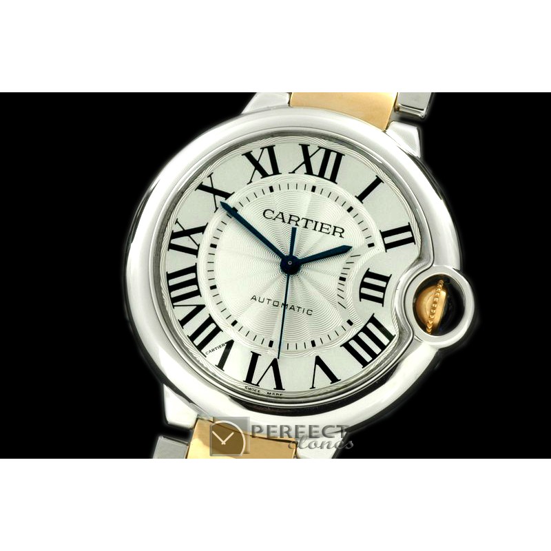 CARBA00041 Ballon De Cartier Mid SS/YG White Swiss Eta 2671