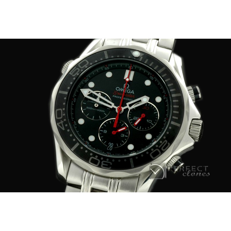 OMSE20101 Diver Pro 300M Chrono SS/SS Black Jap Qtz