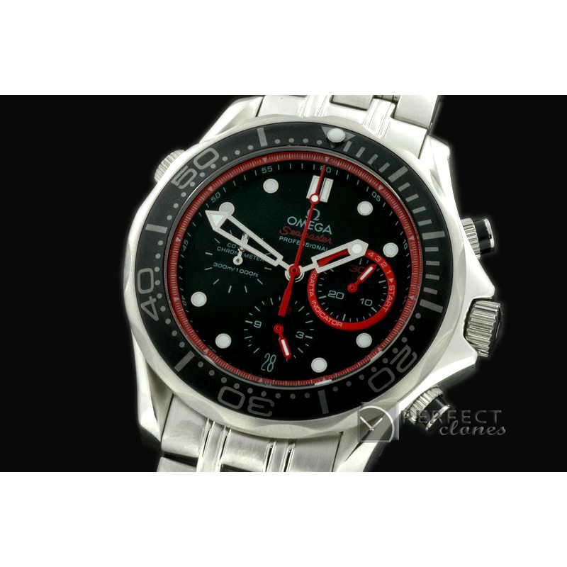 OMSE20103 Diver Pro 300M Chrono SS/SS Blk/Red Jap Qtz
