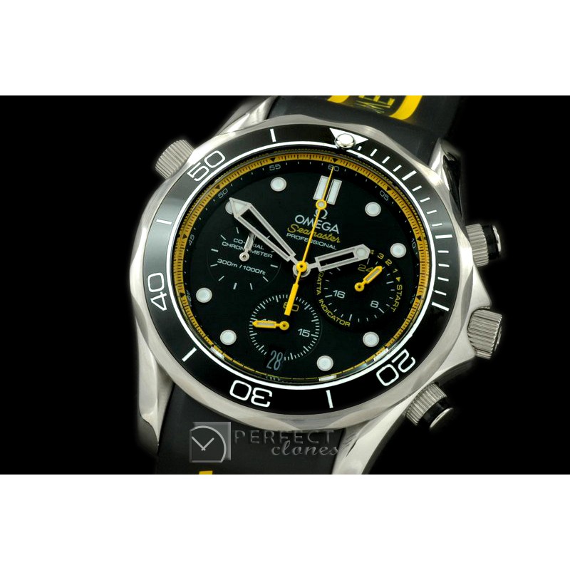 OMSE20102R Diver Pro 300M Chrono SS/RU Blk/Ylw Jap Qtz