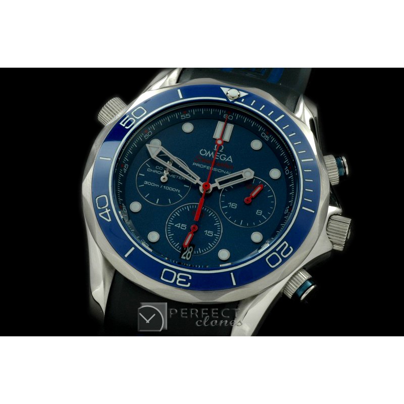 OMSE20104R Diver Pro 300M Chrono SS/RU Blue Jap Qtz
