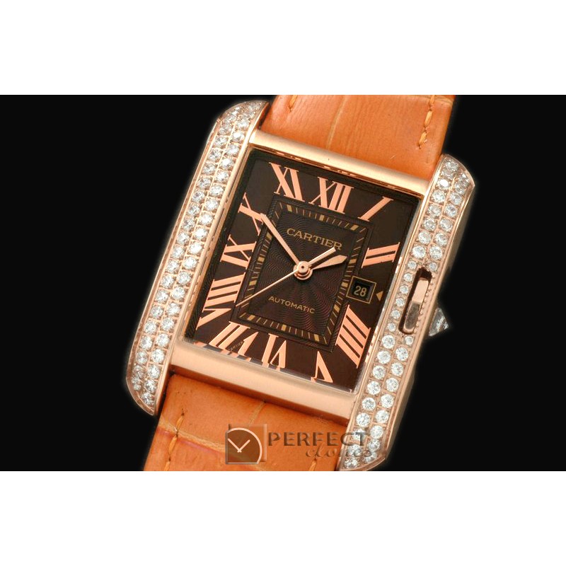 CARTA00112DL Tank Anglaise Mid RG/LE Black Swiss Eta 267