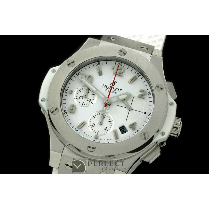 HB41-101 Big Bang Chrono 41mm SS/RU White A-775Sec@3
