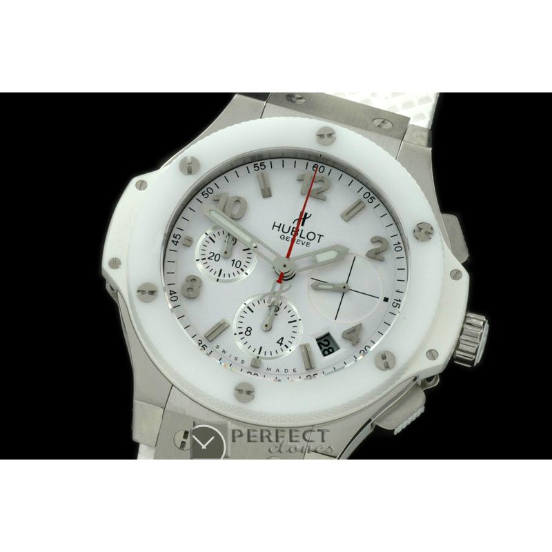HB41-111 Big Bang Chrono 41mm SS/RU White A-775Sec@3