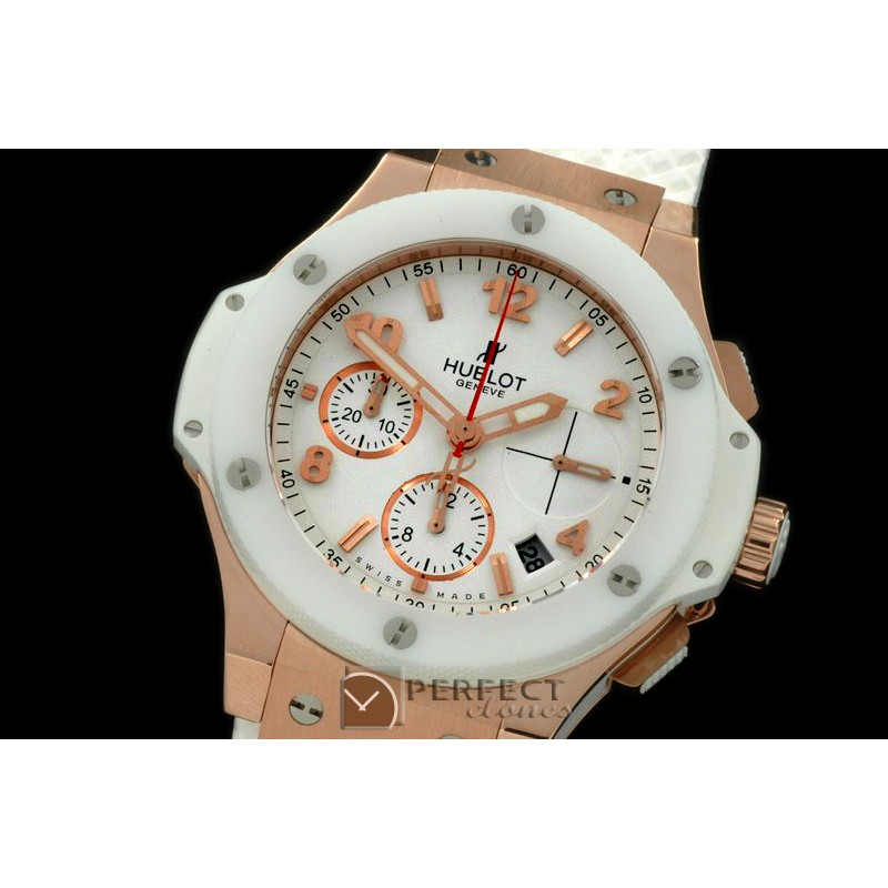 HB41-131 Big Bang Chrono 41mm RG/RU White A-775Sec@3