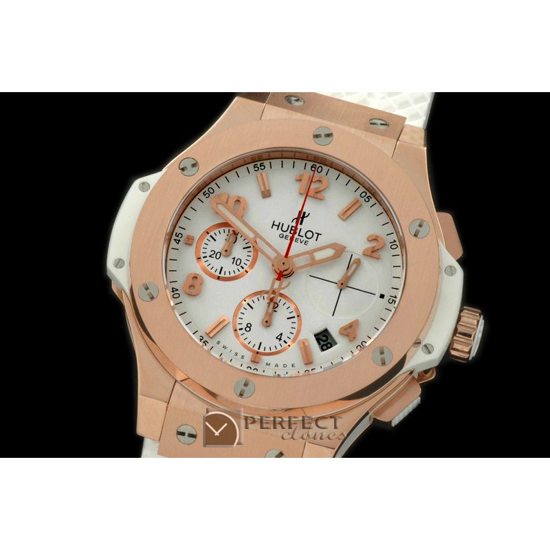 HB41-121 Big Bang Chrono 41mm RG/RU White A-775Sec@3