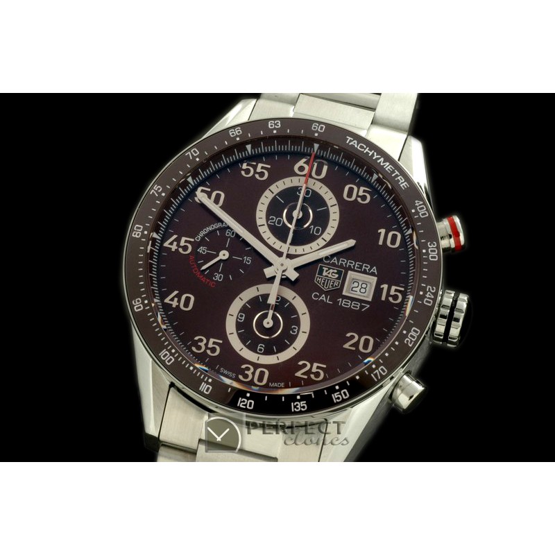 TG1887-204 Carrera 1887 Date Chrono SS/SS Brown A-7750