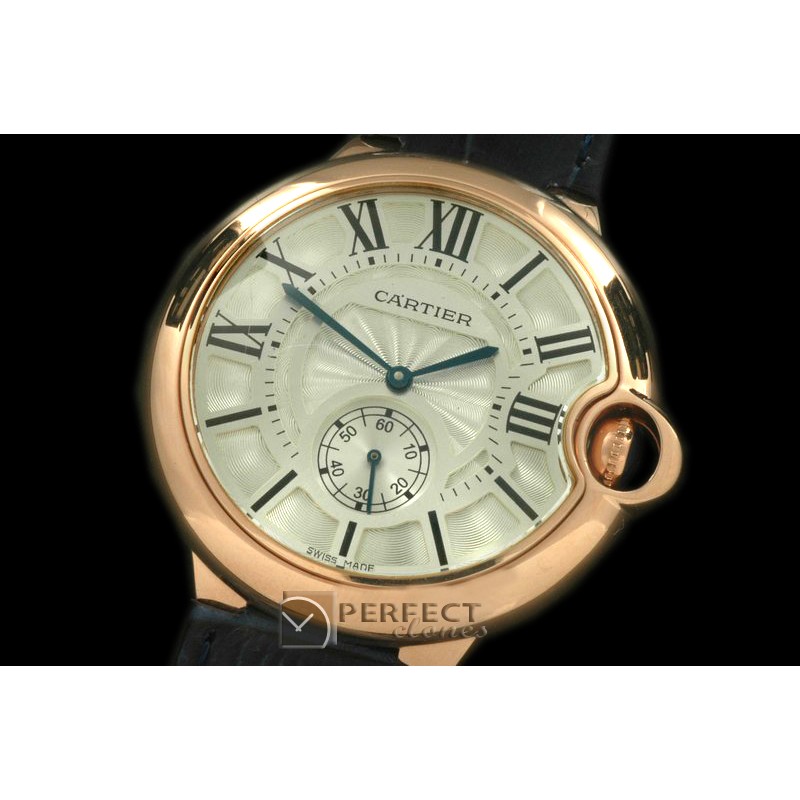 CARBA10056A Ballon Bleu de Cartier Men RG/LE White Swiss Qtz