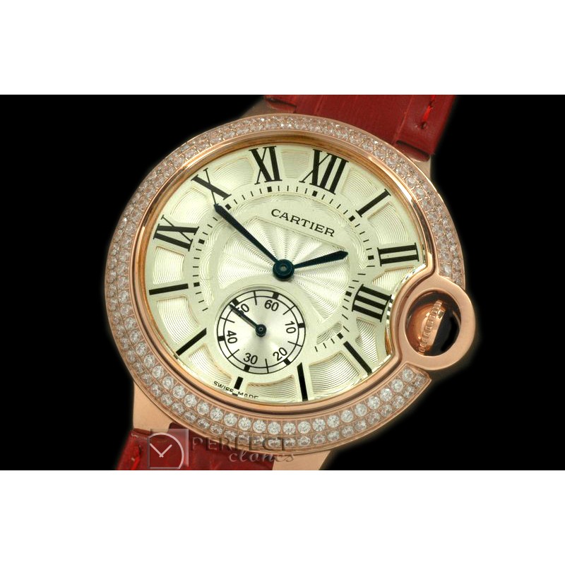 CARBA00526AD Ballon Bleu de Cartier Ladies RG/LE White Swiss Qtz