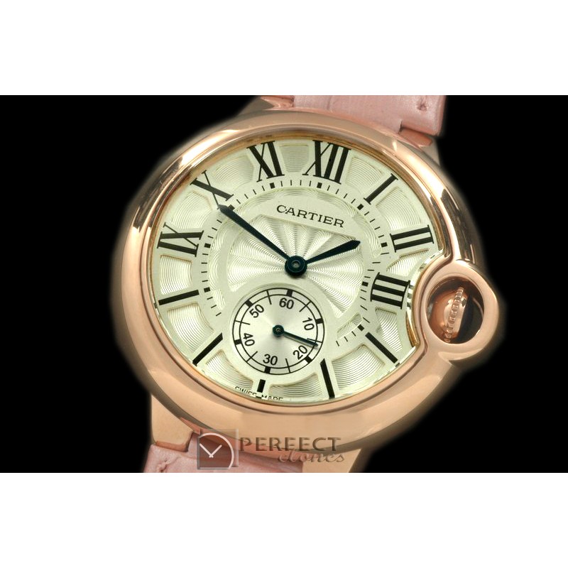 CARBA00526A Ballon Bleu de Cartier Ladies RG/LE White Swiss Qtz