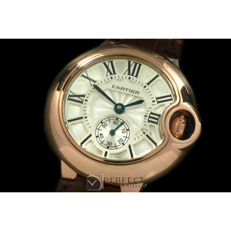 CARBA00421A Ballon Bleu de Cartier Ladies RG/LE White Swiss Qtz
