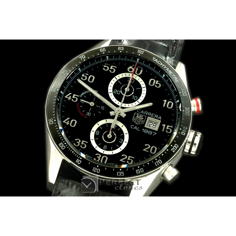 TG1887-202L Carrera 1887 Date Chrono SS/LE Black A-7750