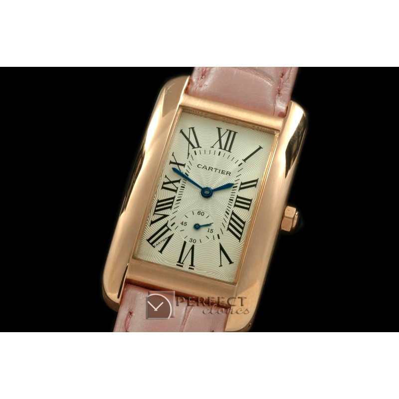 CARTAM10011L Tank American RG/LE White Jap Quartz