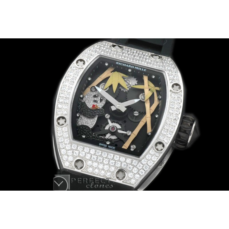 RM026-101D Panda Tourbillon SS/RU Skeleton Asian 21J Decorat