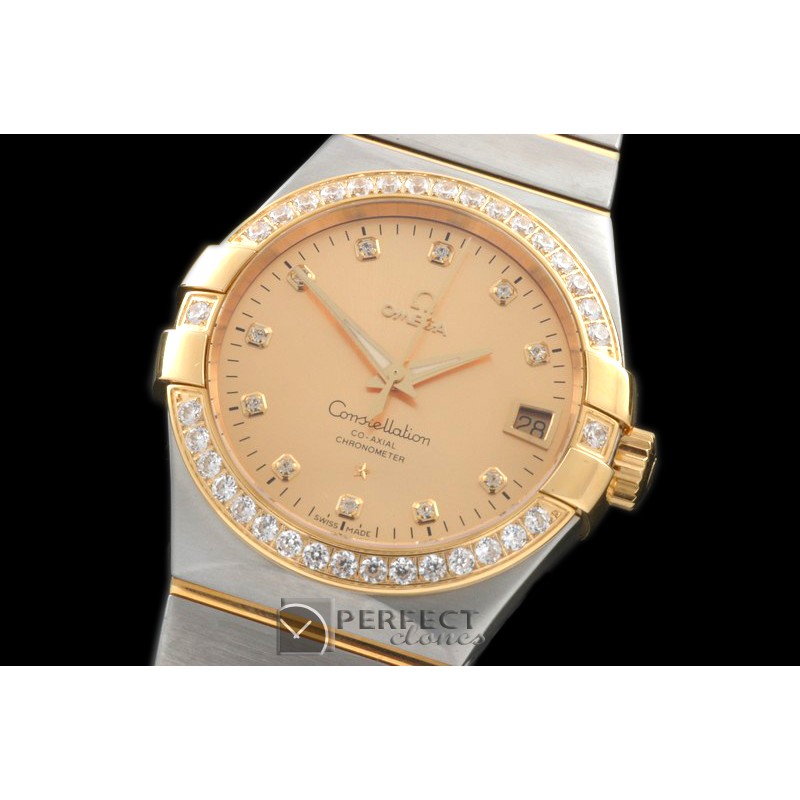 OMCO00049A Double Eagle Men Auto SS/YG Gold Diam Miyota 9105